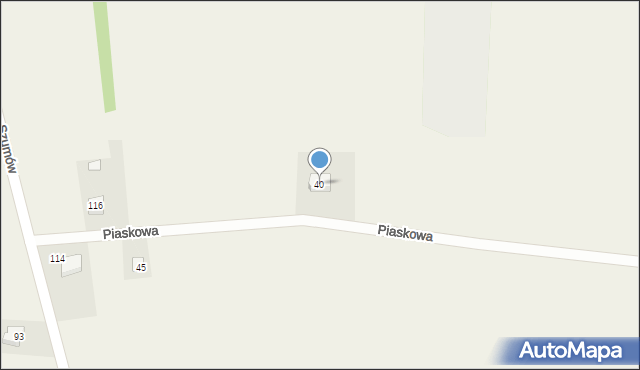 Kurów, Piaskowa, 40, mapa Kurów