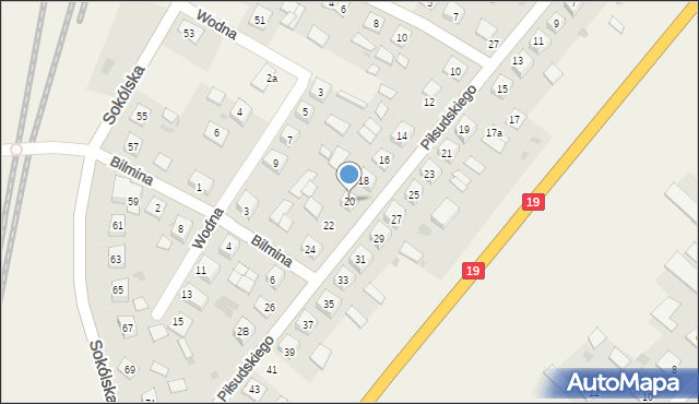 Kuźnica, Piłsudskiego Józefa, marsz., 20, mapa Kuźnica