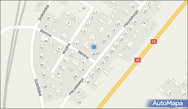 Kuźnica, Piłsudskiego Józefa, marsz., 24, mapa Kuźnica