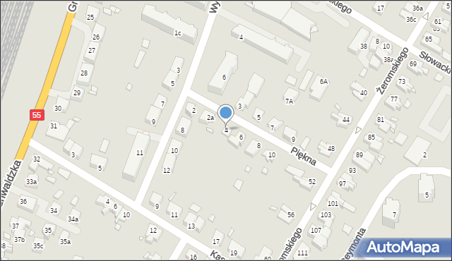 Kwidzyn, Piękna, 4, mapa Kwidzyn