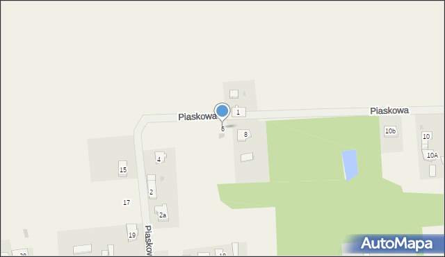 Ładza, Piaskowa, 6, mapa Ładza