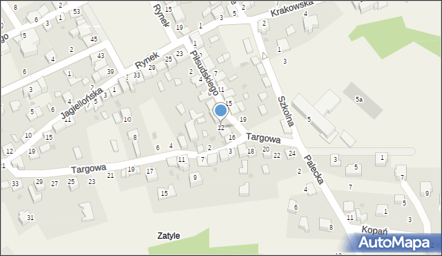 Lanckorona, Piłsudskiego Józefa, marsz., 12, mapa Lanckorona