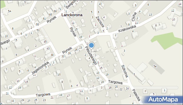 Lanckorona, Piłsudskiego Józefa, marsz., 5, mapa Lanckorona