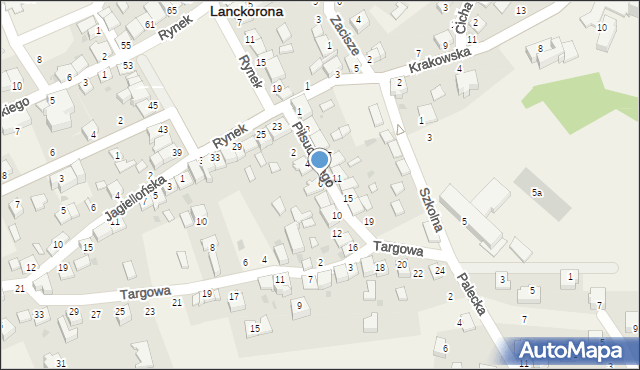 Lanckorona, Piłsudskiego Józefa, marsz., 6, mapa Lanckorona