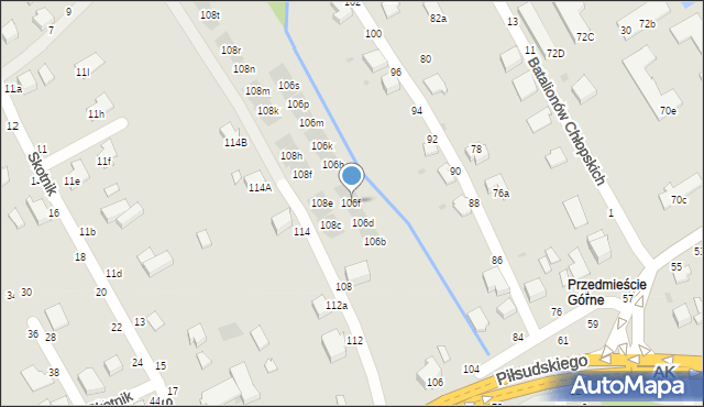 Łańcut, Piłsudskiego Józefa, marsz., 106f, mapa Łańcut