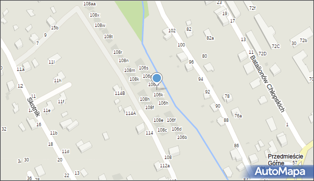 Łańcut, Piłsudskiego Józefa, marsz., 106l, mapa Łańcut