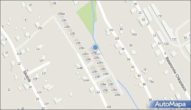 Łańcut, Piłsudskiego Józefa, marsz., 106r, mapa Łańcut