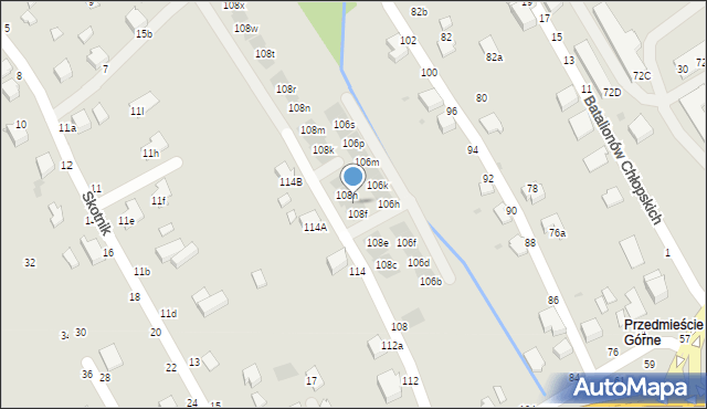 Łańcut, Piłsudskiego Józefa, marsz., 108g, mapa Łańcut