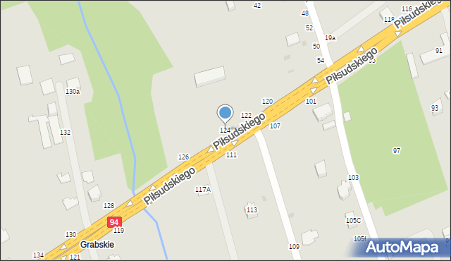 Łańcut, Piłsudskiego Józefa, marsz., 124, mapa Łańcut