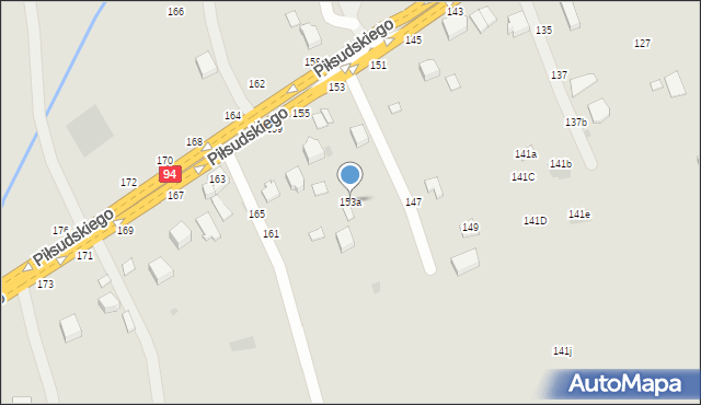 Łańcut, Piłsudskiego Józefa, marsz., 153a, mapa Łańcut