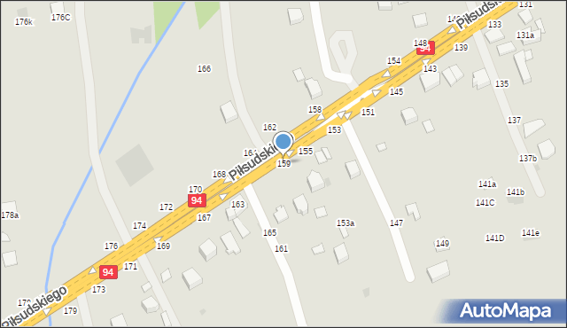 Łańcut, Piłsudskiego Józefa, marsz., 159, mapa Łańcut