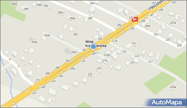 Łańcut, Piłsudskiego Józefa, marsz., 227, mapa Łańcut