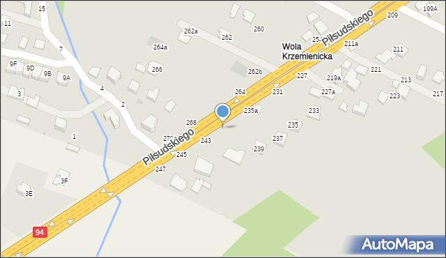 Łańcut, Piłsudskiego Józefa, marsz., 239, mapa Łańcut