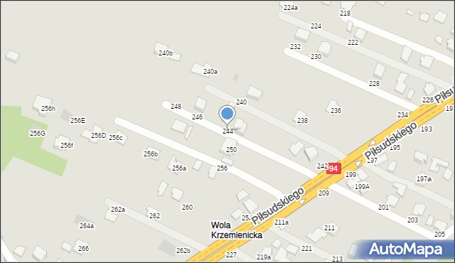 Łańcut, Piłsudskiego Józefa, marsz., 244, mapa Łańcut