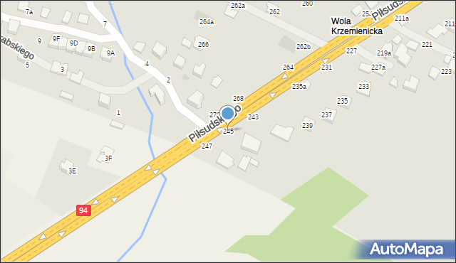 Łańcut, Piłsudskiego Józefa, marsz., 245, mapa Łańcut