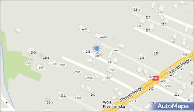 Łańcut, Piłsudskiego Józefa, marsz., 246, mapa Łańcut