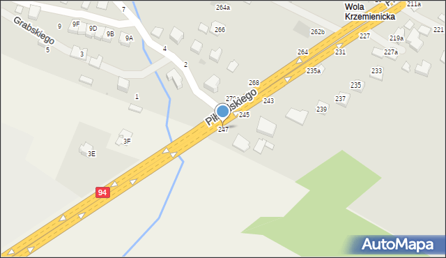 Łańcut, Piłsudskiego Józefa, marsz., 247, mapa Łańcut