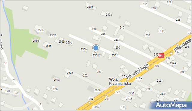 Łańcut, Piłsudskiego Józefa, marsz., 256a, mapa Łańcut