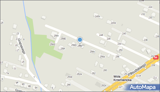 Łańcut, Piłsudskiego Józefa, marsz., 256c, mapa Łańcut