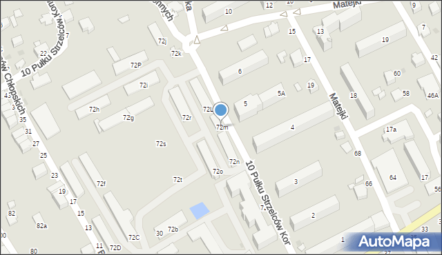 Łańcut, Piłsudskiego Józefa, marsz., 72m, mapa Łańcut