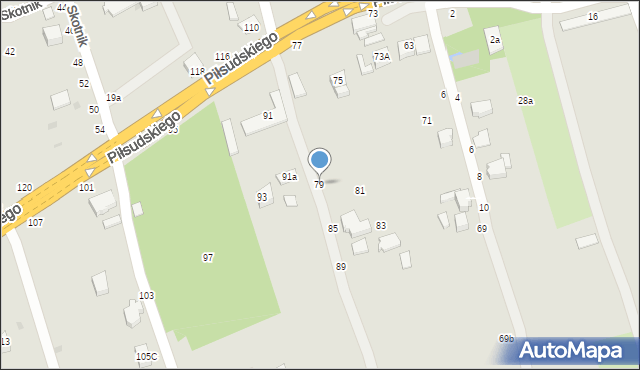 Łańcut, Piłsudskiego Józefa, marsz., 79, mapa Łańcut