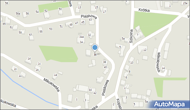 Łaziska Górne, Piaskowa, 36, mapa Łaziska Górne