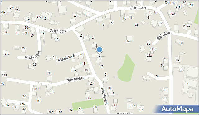 Łaziska Górne, Piaskowa, 5, mapa Łaziska Górne