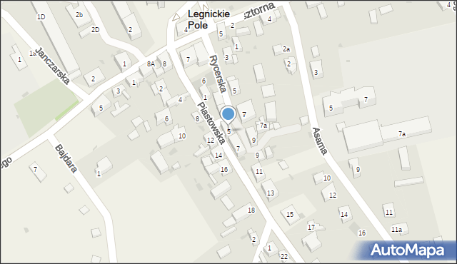 Legnickie Pole, Piastowska, 5, mapa Legnickie Pole
