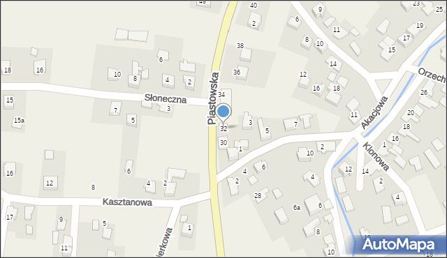 Łęki, Piastowska, 32, mapa Łęki