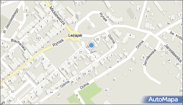 Leżajsk, Piekarska, 1A, mapa Leżajsk