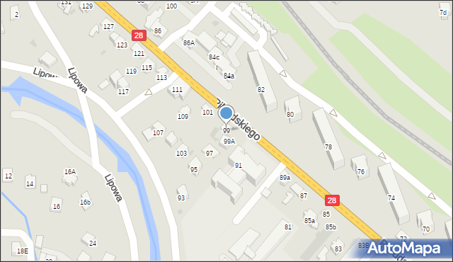 Limanowa, Piłsudskiego Józefa, marsz., 99, mapa Limanowa