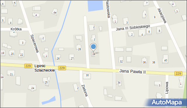 Lipinki Szlacheckie, Piastowska, 1a, mapa Lipinki Szlacheckie