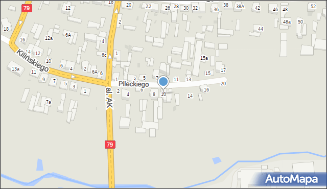 Lipsko, Pileckiego Witolda, rtm., 10, mapa Lipsko