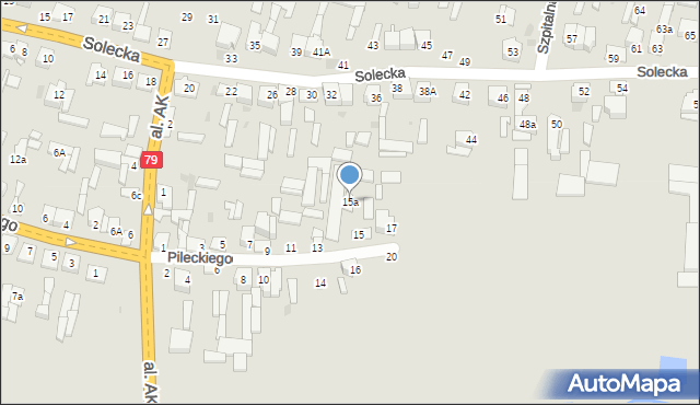 Lipsko, Pileckiego Witolda, rtm., 15a, mapa Lipsko