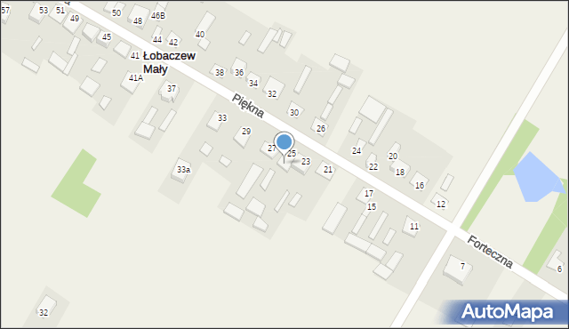 Łobaczew Mały, Piękna, 25/2, mapa Łobaczew Mały