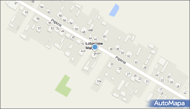 Łobaczew Mały, Piękna, 37, mapa Łobaczew Mały