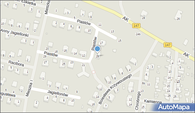 Łobez, Piastów, 19, mapa Łobez