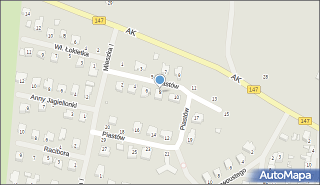 Łobez, Piastów, 8, mapa Łobez