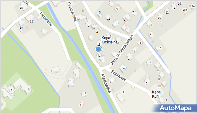 Łodygowice, Piastowska, 15, mapa Łodygowice