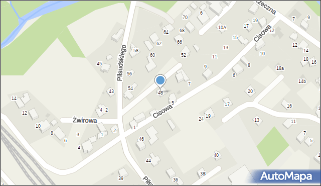 Łodygowice, Piłsudskiego Józefa, marsz., 48, mapa Łodygowice