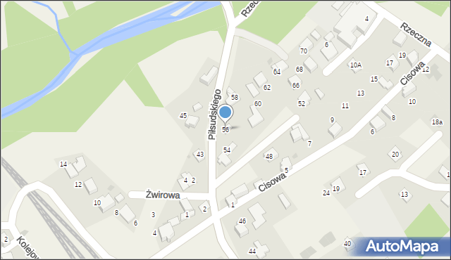 Łodygowice, Piłsudskiego Józefa, marsz., 56, mapa Łodygowice