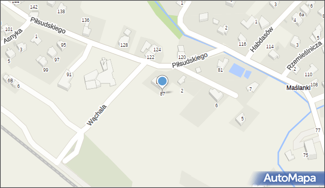 Łodygowice, Piłsudskiego Józefa, marsz., 87, mapa Łodygowice