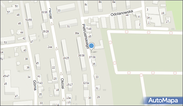 Łódź, Pietrusińskiego Jana, 41, mapa Łodzi