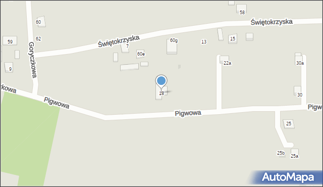 Łódź, Pigwowa, 18, mapa Łodzi