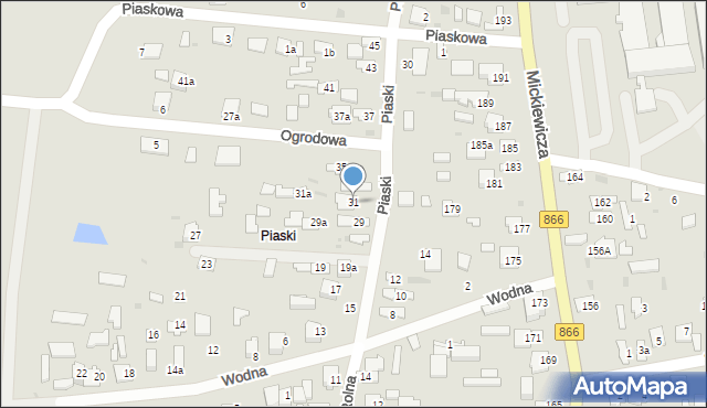 Lubaczów, Piaski, 31, mapa Lubaczów