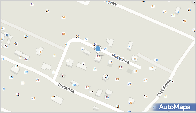 Lublin, Pistacjowa, 13, mapa Lublina