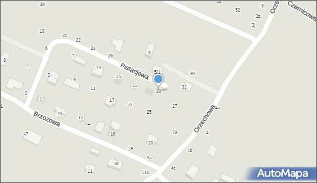 Lublin, Pistacjowa, 23, mapa Lublina