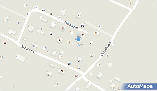 Lublin, Pistacjowa, 25, mapa Lublina