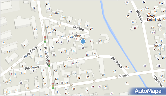Lublin, Piaskowa, 16, mapa Lublina