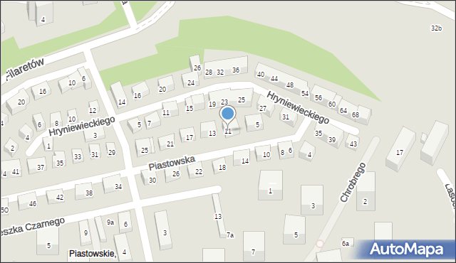 Lublin, Piastowska, 11, mapa Lublina